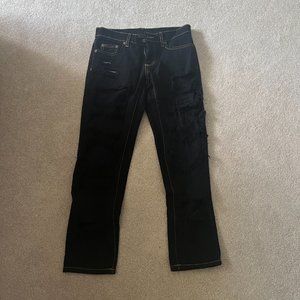 Carmar Distressed Boyfriend Jeans, Size 25, Black
